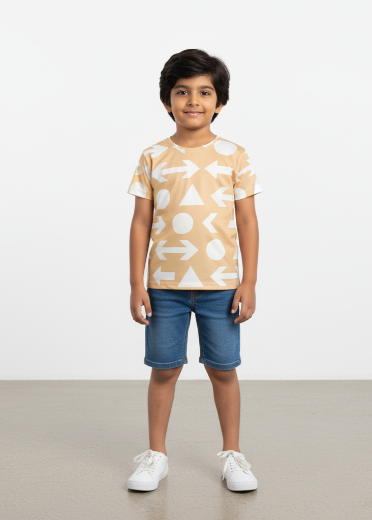 Boy's Crew Neck T-Shirt 100% spun polyester