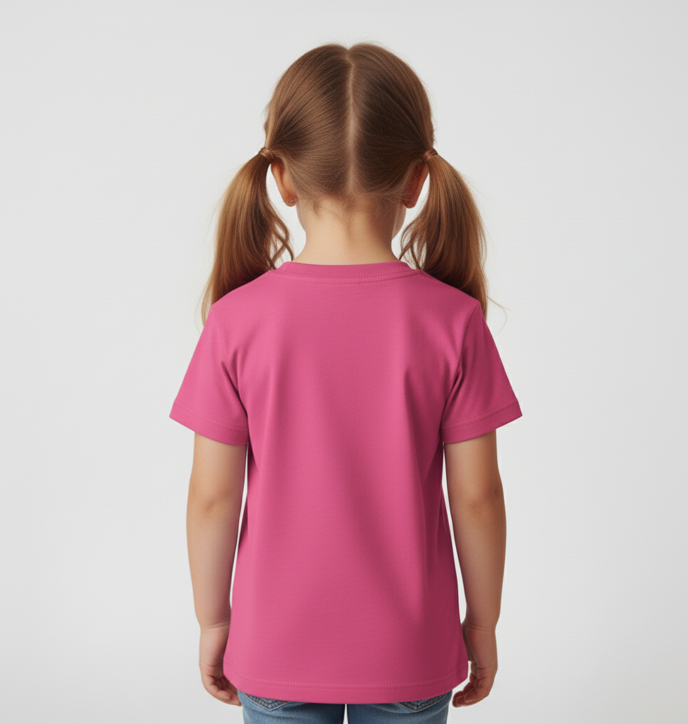 Girl's Crew Neck T-Shirt 100% Cotton