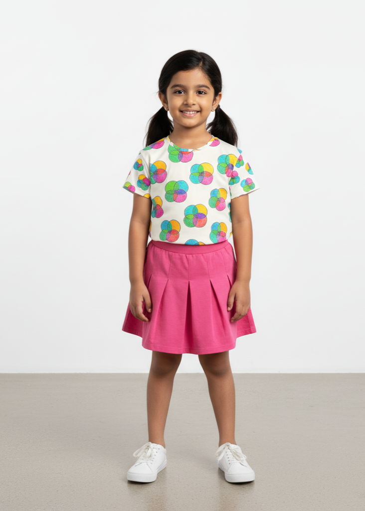 Girl's Crew Neck T-Shirt 100% spun polyester