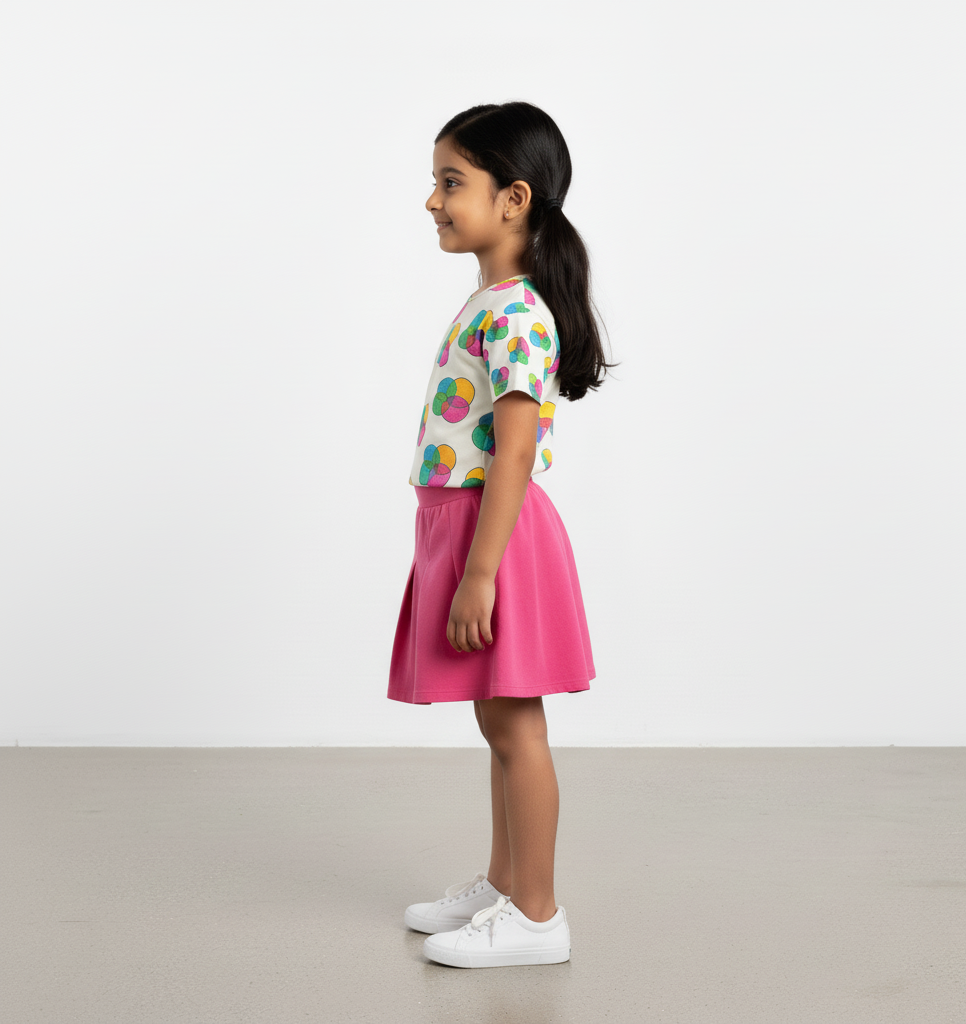Girl's Crew Neck T-Shirt 100% spun polyester