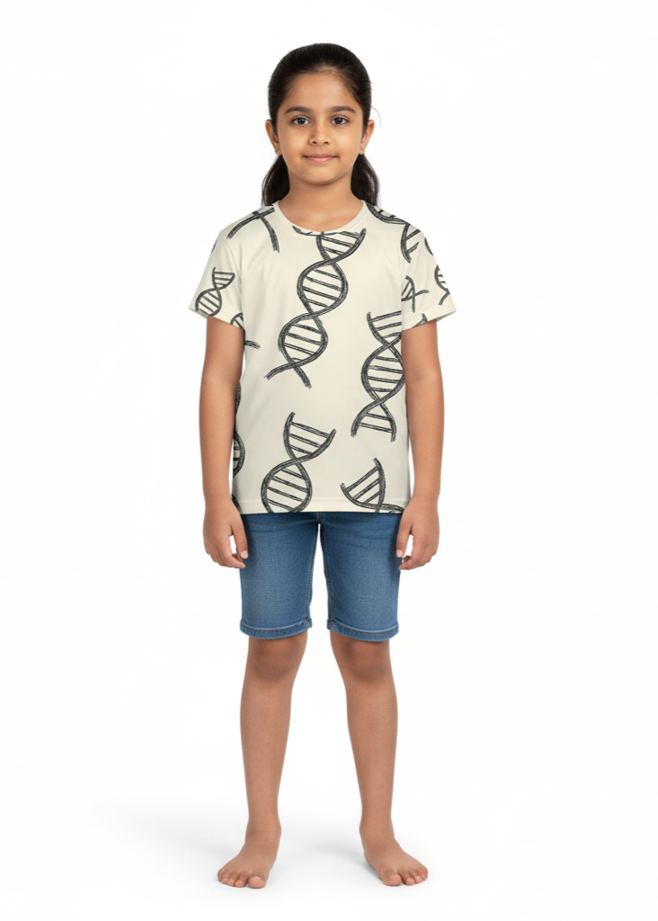 Girl's Crew Neck T-Shirt 100% spun polyester