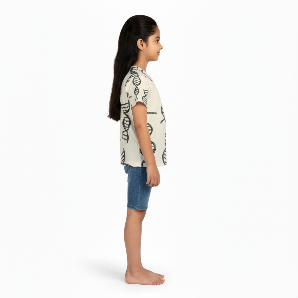 Girl's Crew Neck T-Shirt 100% spun polyester