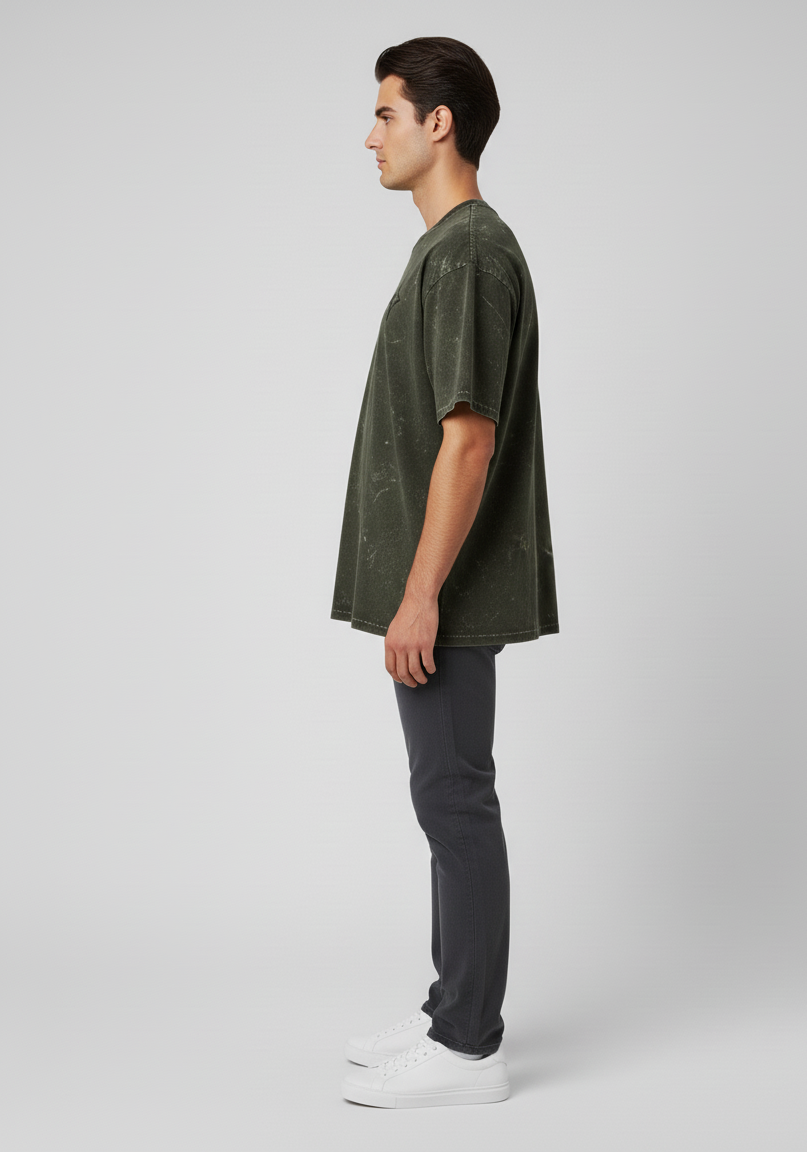 Vintage Acid-Wash Oversized T-Shirt – 100% Heavyweight Cotton