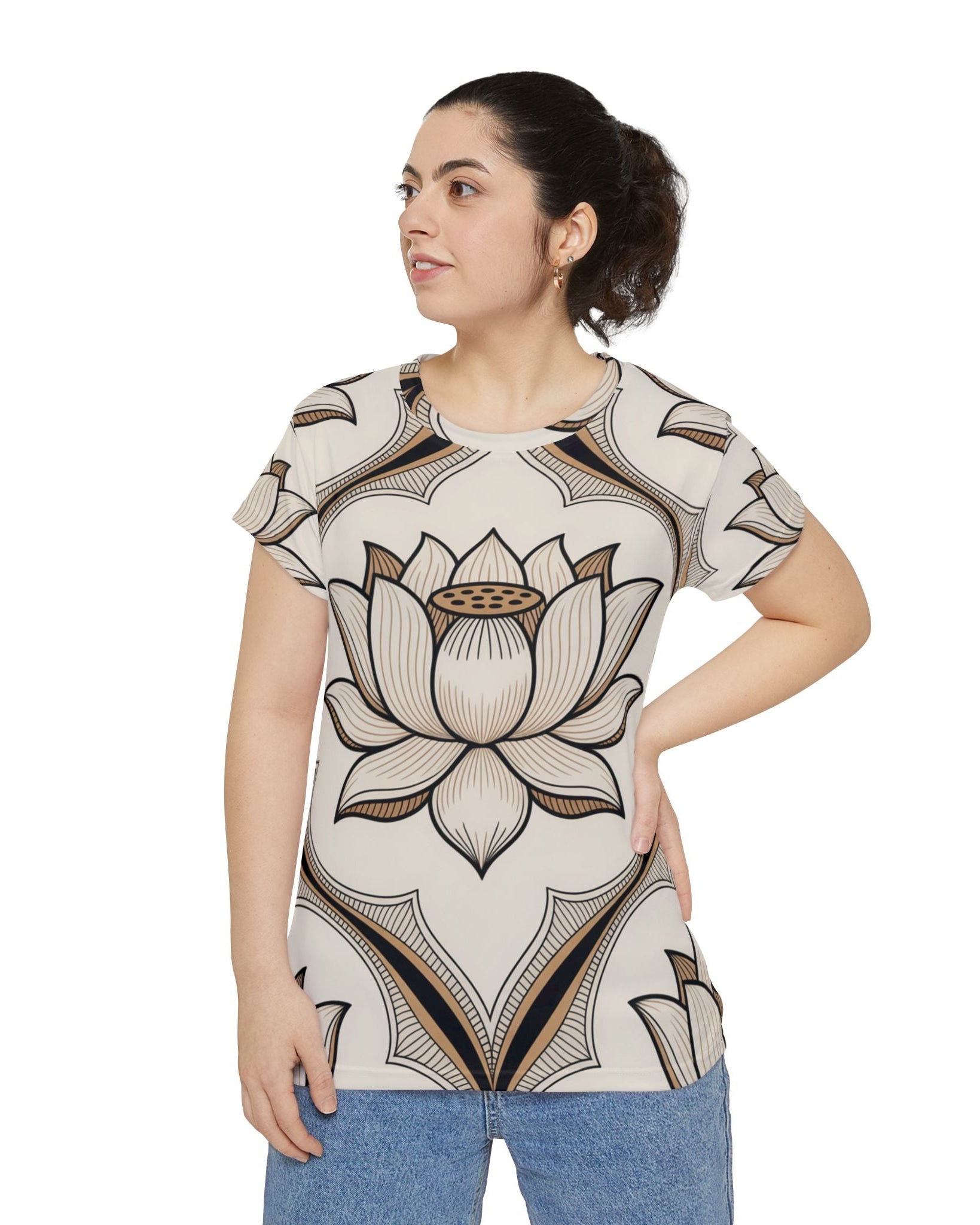 Women's Premium Polyester Unisex T-Shirt – Vibrant All-Over Print