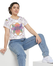 Women's Premium Polyester Unisex T-Shirt – Vibrant All-Over Print
