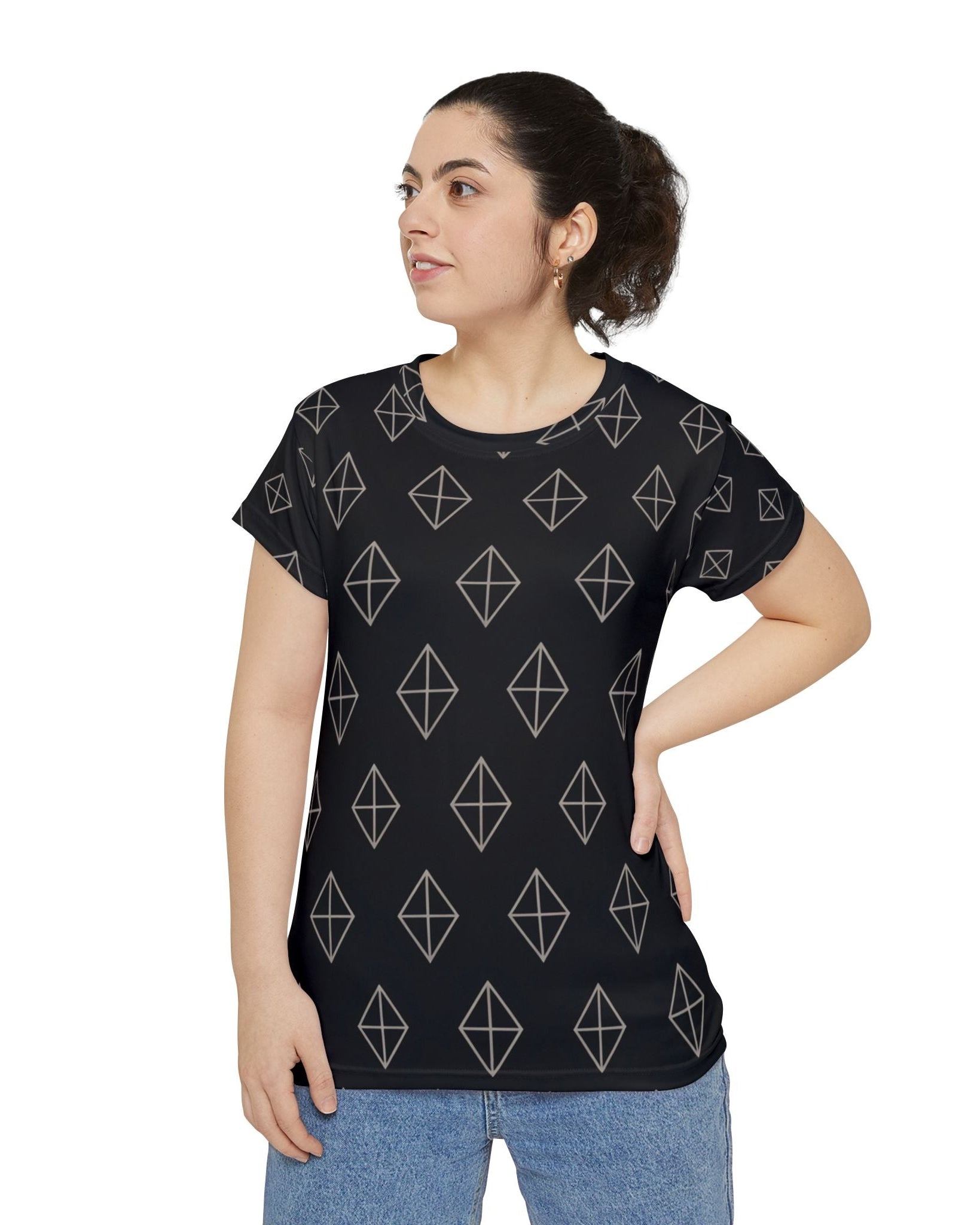 Women's Premium Polyester Unisex T-Shirt – Vibrant All-Over Print