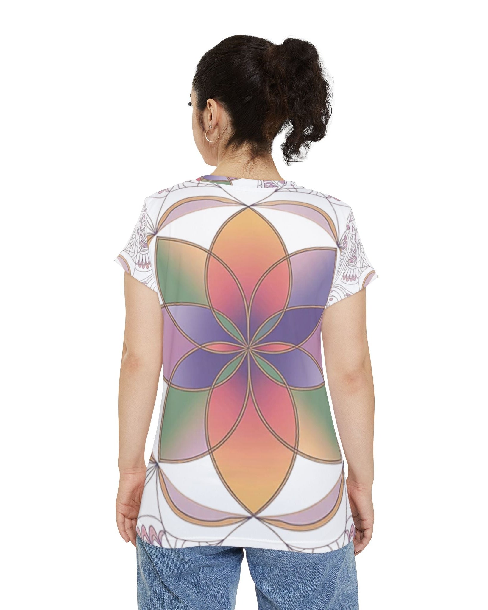 Women's Premium Polyester Unisex T-Shirt – Vibrant All-Over Print