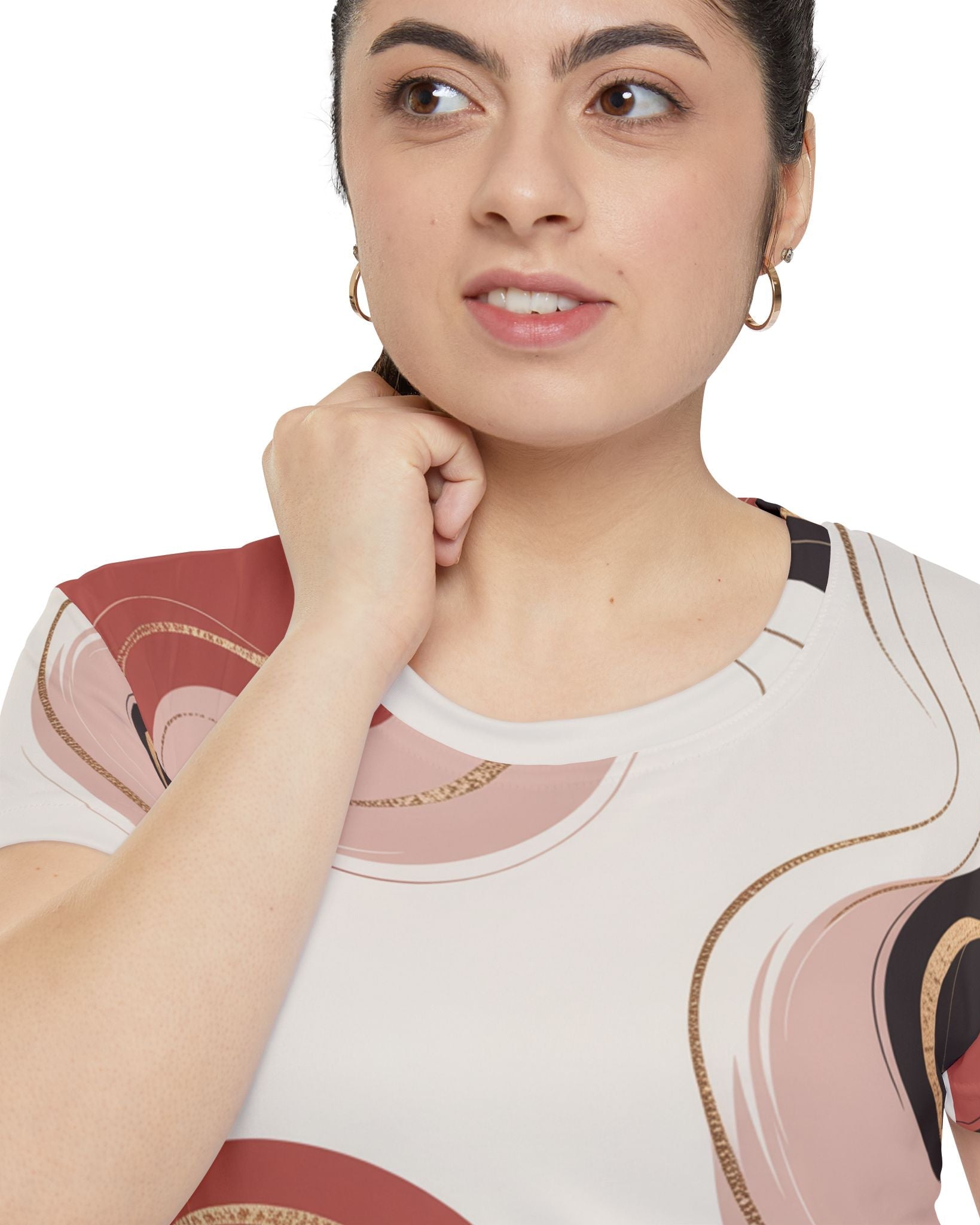 Women's Premium Polyester Unisex T-Shirt – Vibrant All-Over Print