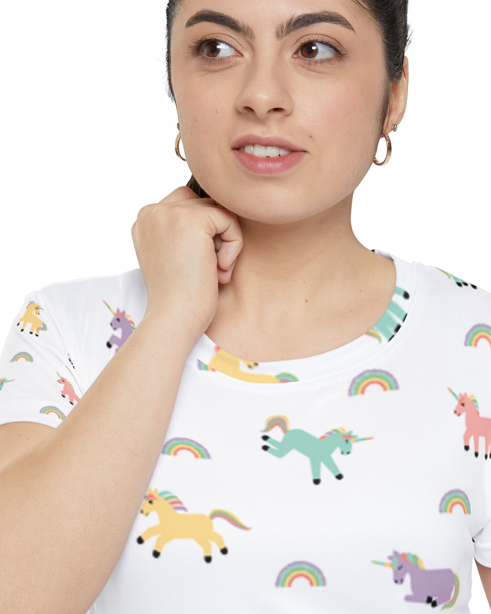 Women's Premium Polyester Unisex T-Shirt – Vibrant All-Over Print