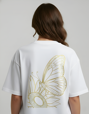Unisex Oversized Terry Cotton T-Shirt – Luxury Finish with Gold Vinyl Print