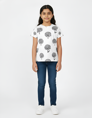 Girl's Crew Neck T-Shirt 100% spun polyester