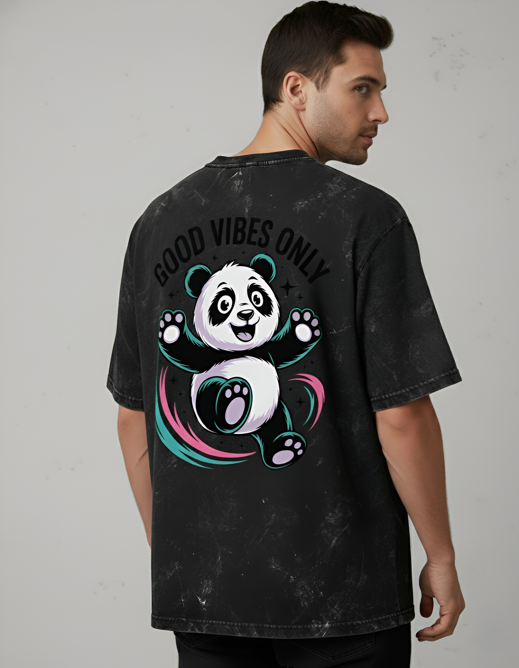 Vintage Acid-Wash Oversized T-Shirt – 100% Heavyweight Cotton