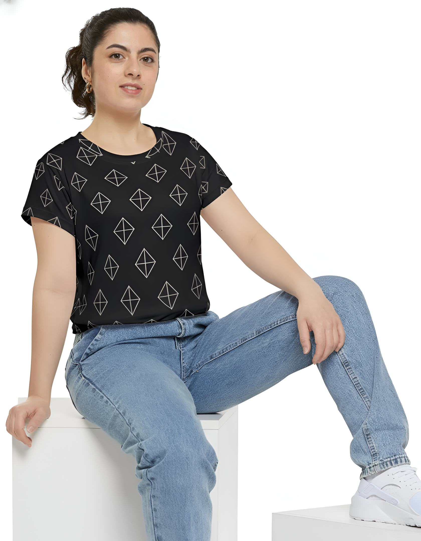 Women's Premium Polyester Unisex T-Shirt – Vibrant All-Over Print