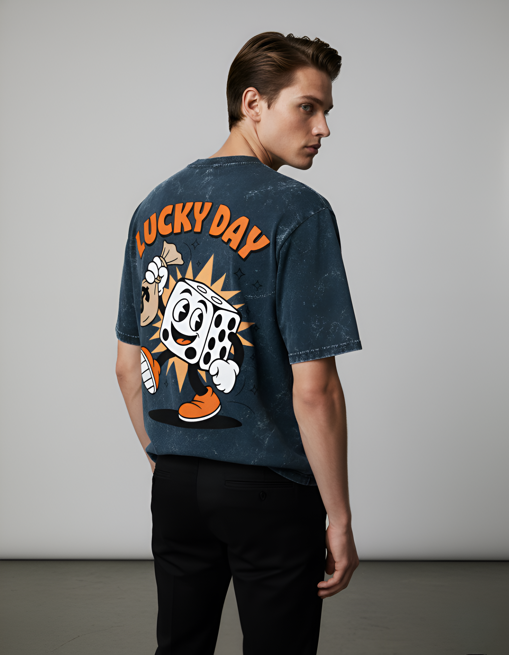 Vintage Acid-Wash Oversized T-Shirt – 100% Heavyweight Cotton