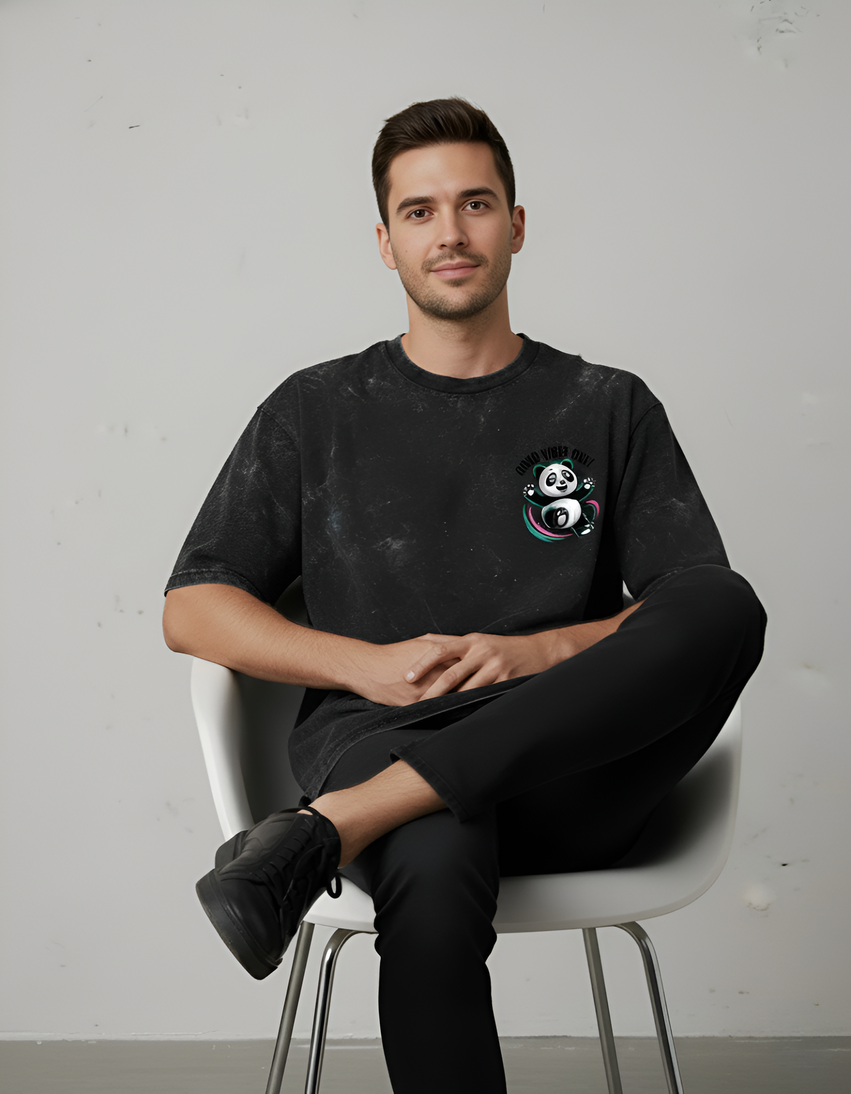 Vintage Acid-Wash Oversized T-Shirt – 100% Heavyweight Cotton