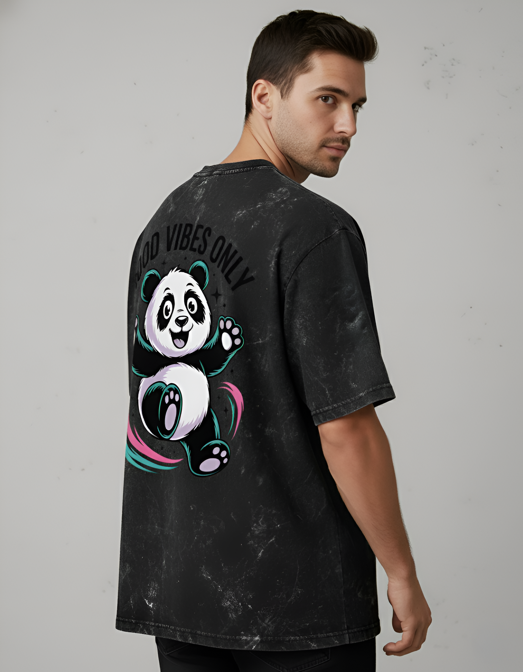 Vintage Acid-Wash Oversized T-Shirt – 100% Heavyweight Cotton