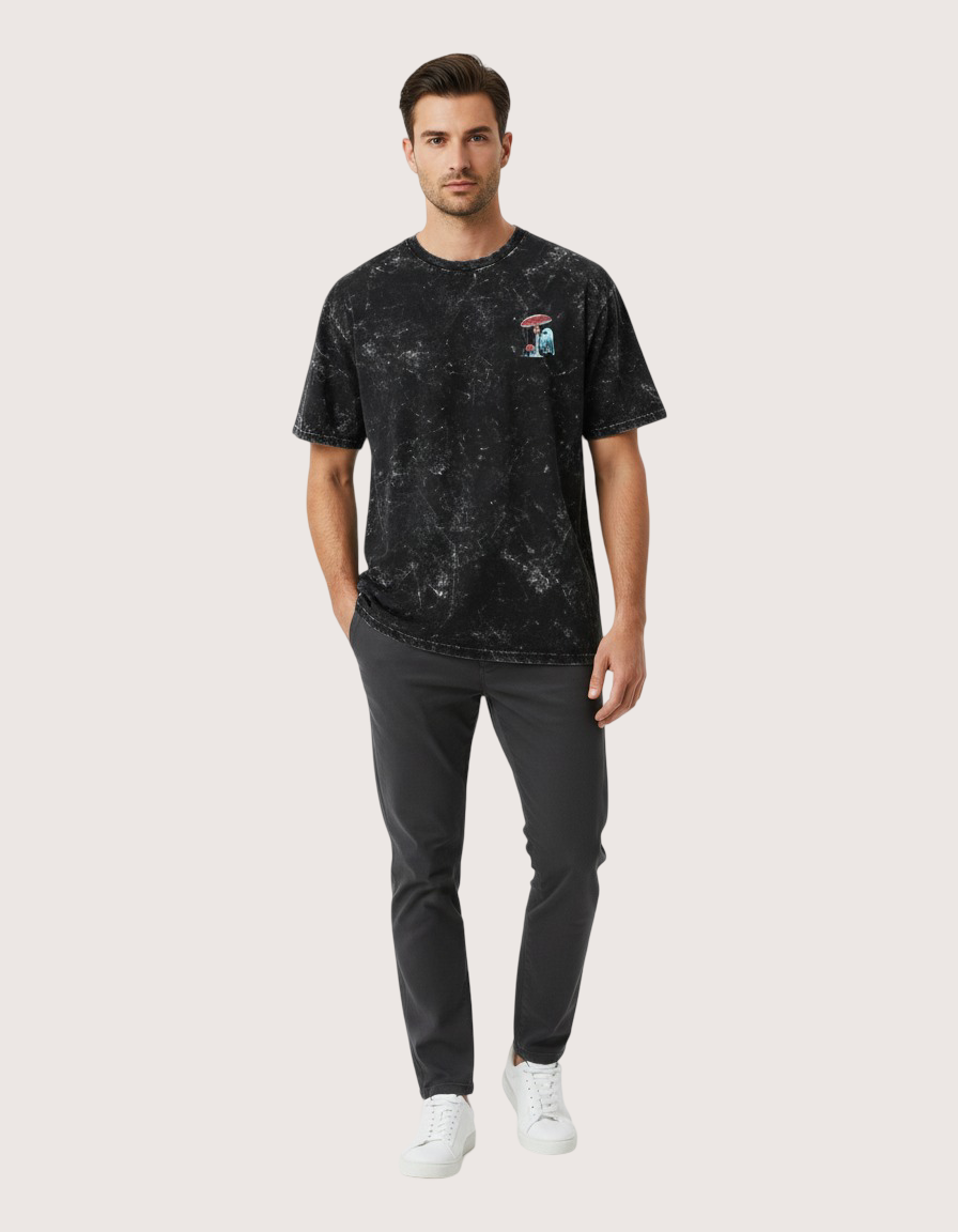 Vintage Acid-Wash Oversized T-Shirt – 100% Heavyweight Cotton
