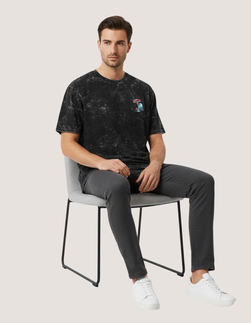 Vintage Acid-Wash Oversized T-Shirt – 100% Heavyweight Cotton