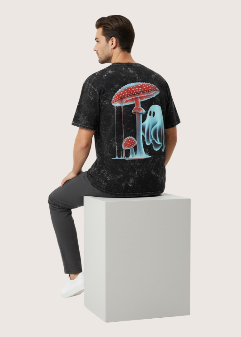 Vintage Acid-Wash Oversized T-Shirt – 100% Heavyweight Cotton