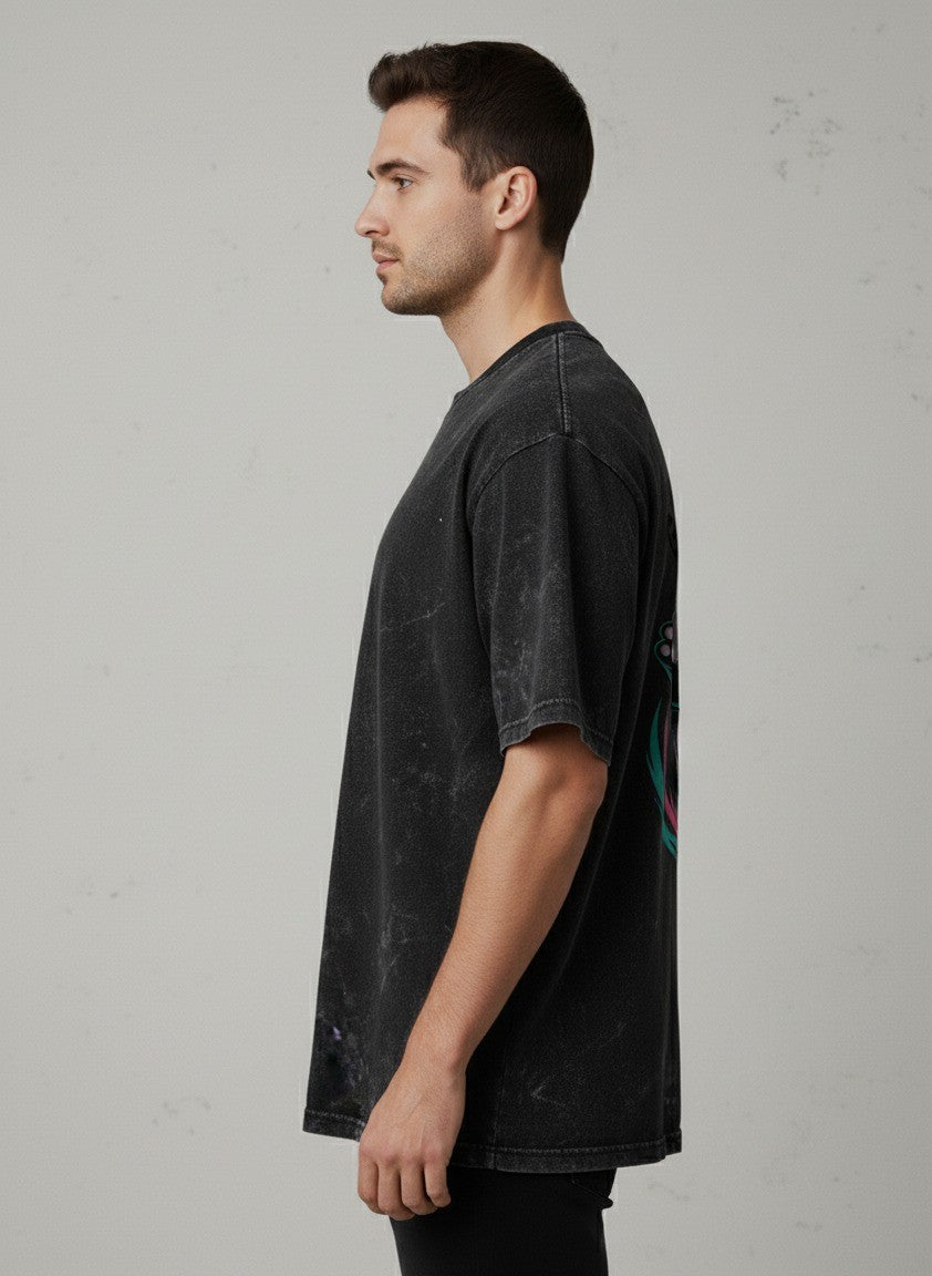 Vintage Acid-Wash Oversized T-Shirt – 100% Heavyweight Cotton