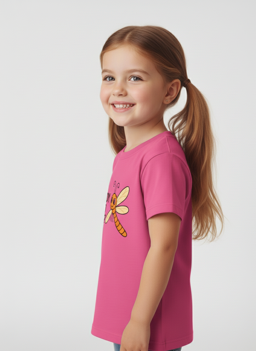 Girl's Crew Neck T-Shirt 100% Cotton