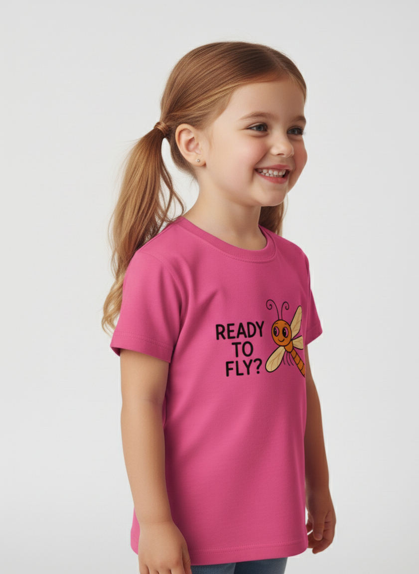 Girl's Crew Neck T-Shirt 100% Cotton