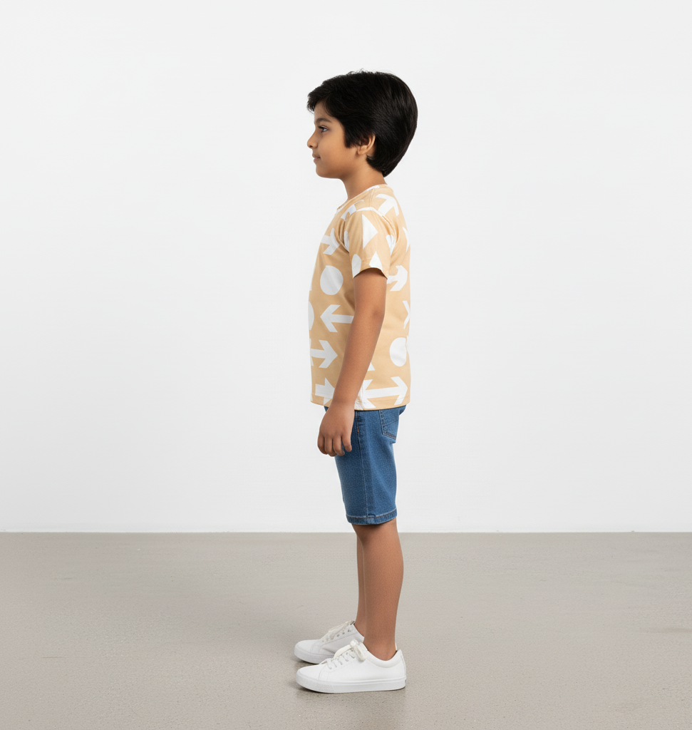 Boy's Crew Neck T-Shirt 100% spun polyester