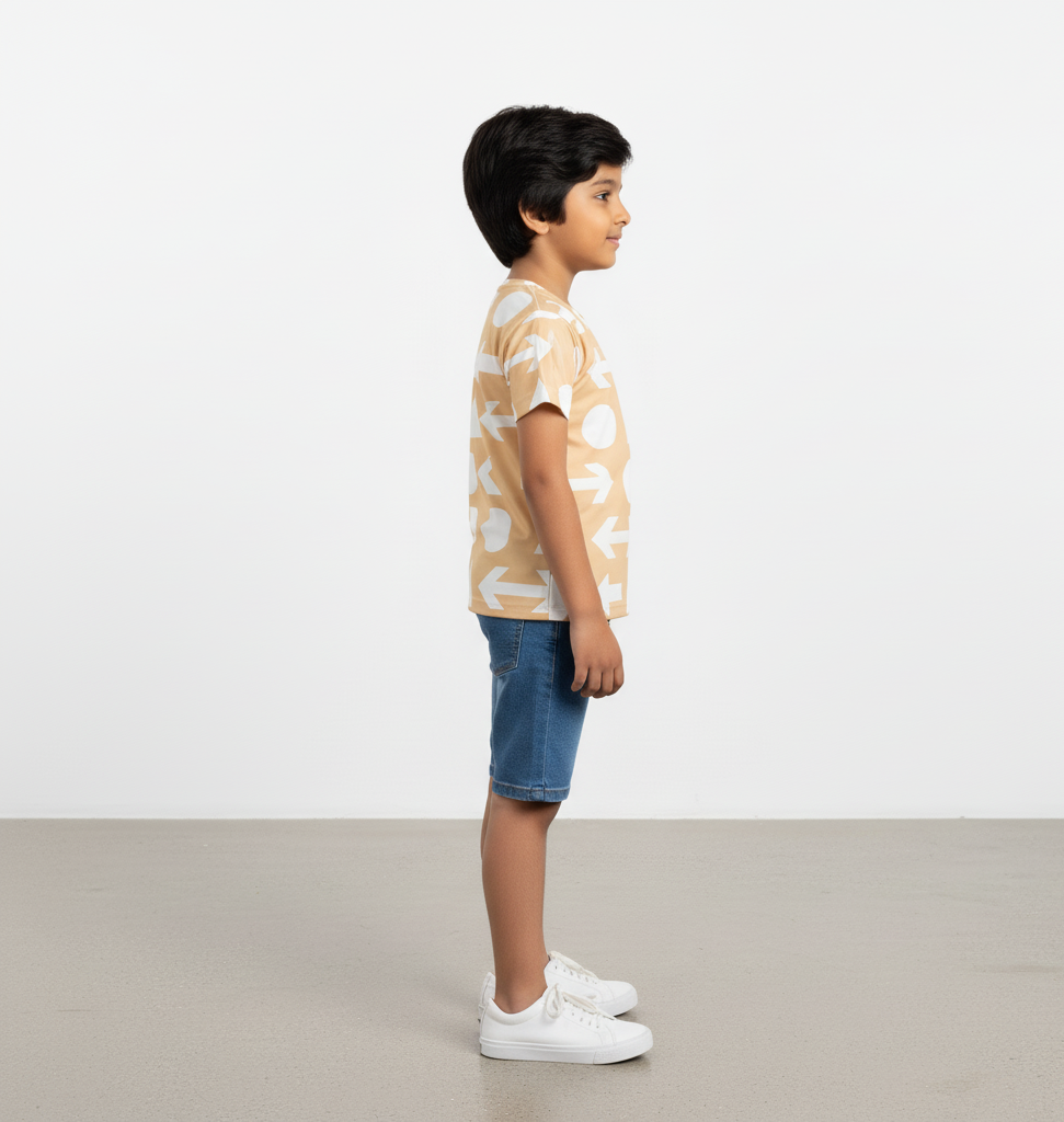 Boy's Crew Neck T-Shirt 100% spun polyester