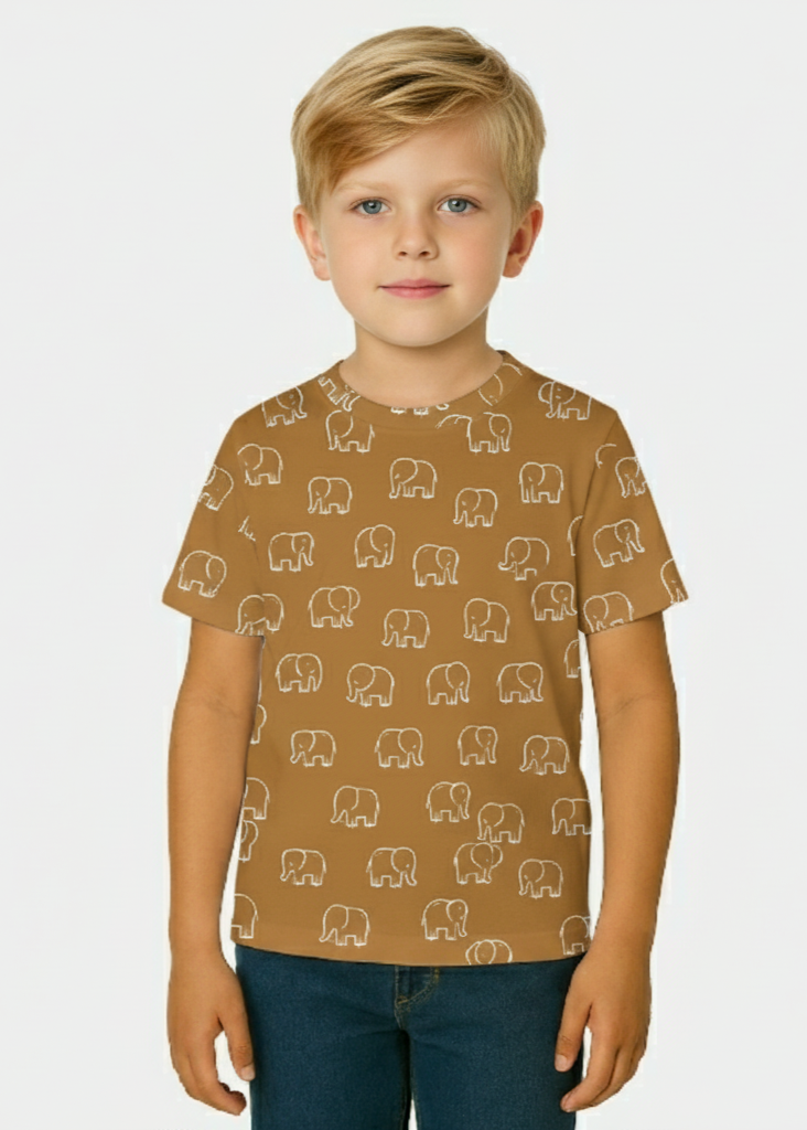 Boy's Crew Neck T-Shirt 100% spun polyester