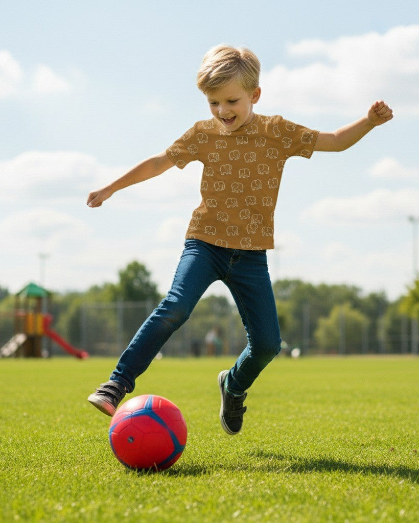 Boy's Crew Neck T-Shirt 100% spun polyester