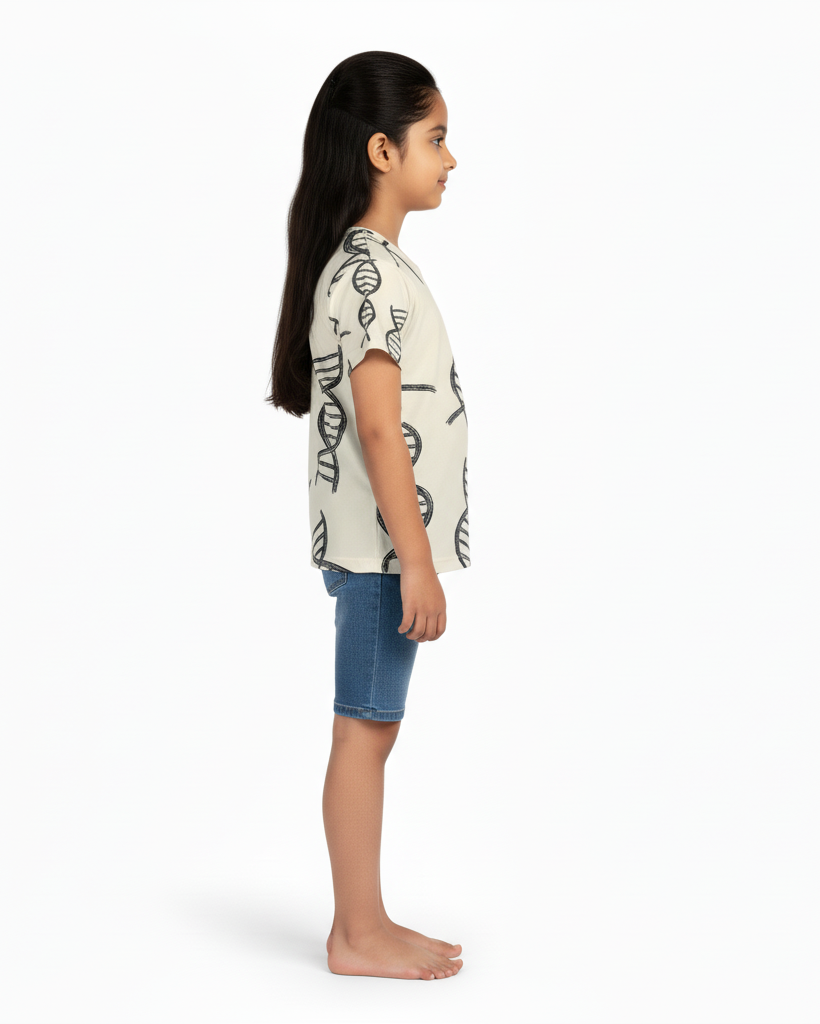 Girl's Crew Neck T-Shirt 100% spun polyester