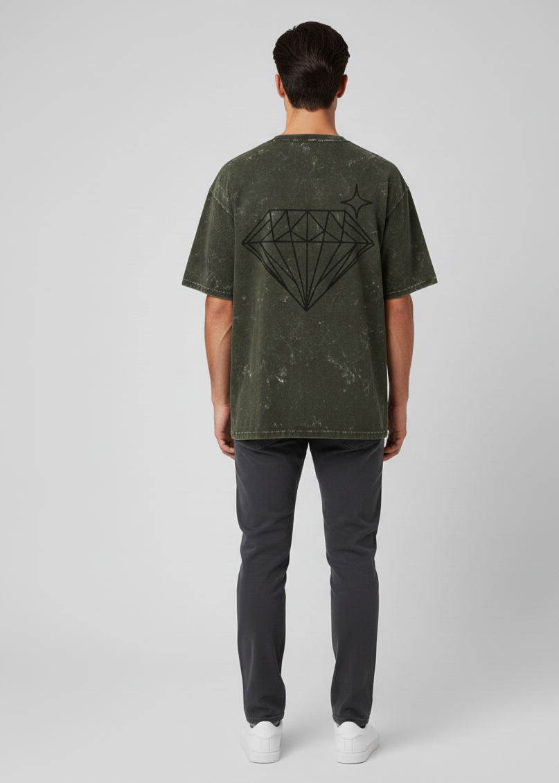 Vintage Acid-Wash Oversized T-Shirt – 100% Heavyweight Cotton