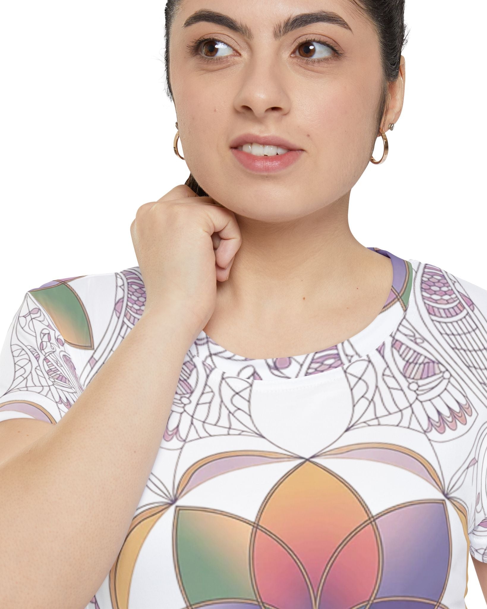 Women's Premium Polyester Unisex T-Shirt – Vibrant All-Over Print