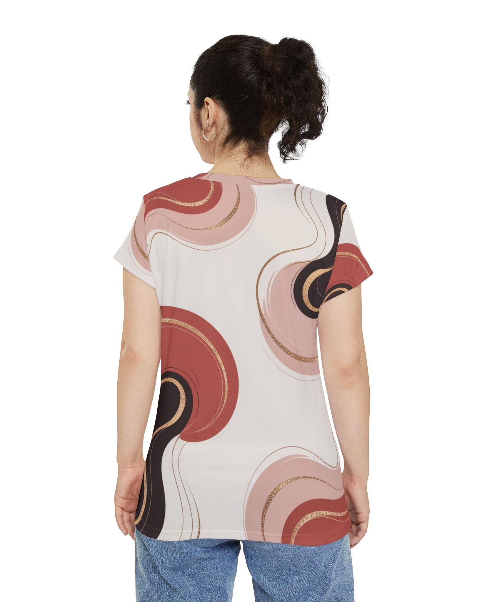 Women's Premium Polyester Unisex T-Shirt – Vibrant All-Over Print