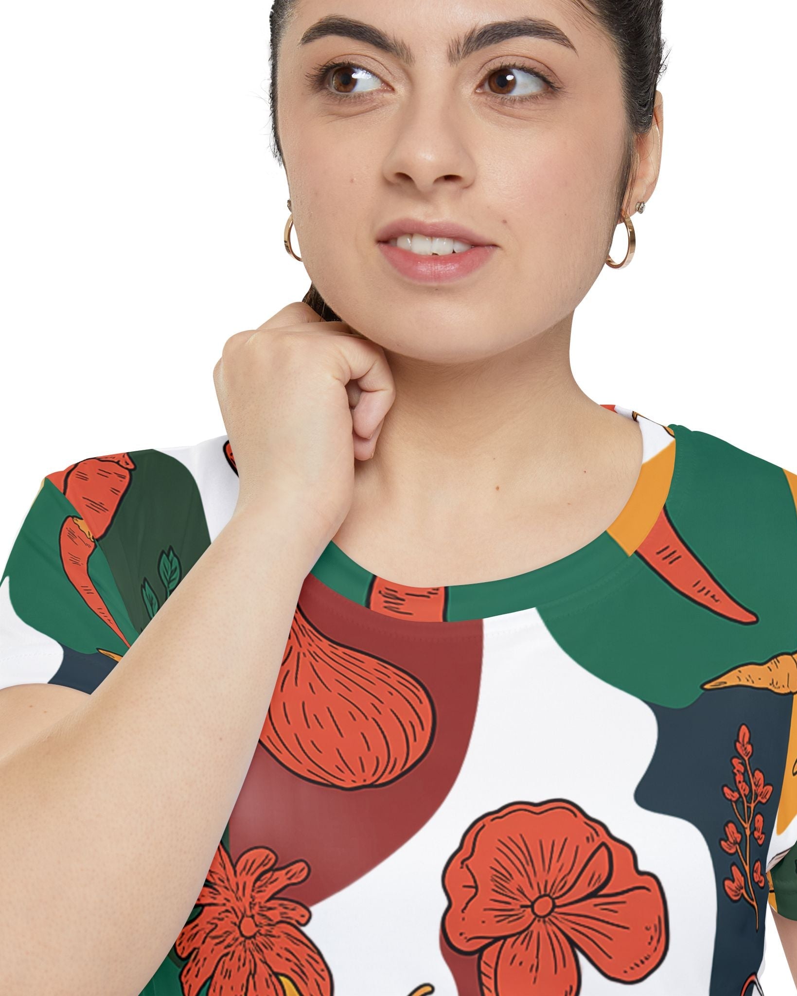 Women's Premium Polyester Unisex T-Shirt – Vibrant All-Over Print