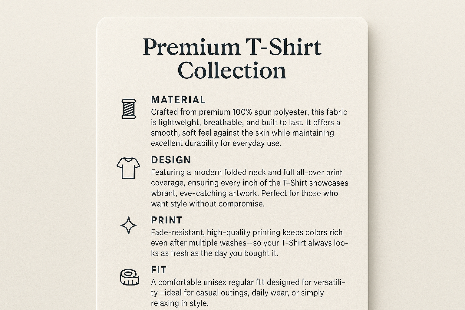 Premium Polyester Unisex T-Shirt – Vibrant All-Over Print